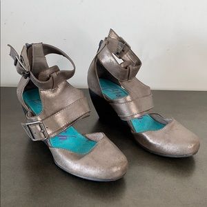 Blowfish Pewter Metallic Wedge Heel